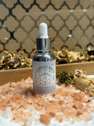 Sagittarius Bath Oil is specially designed for new moon and full moon baths.  With spell worked and energized oils, this bath can help in deep release and active manifestation. 